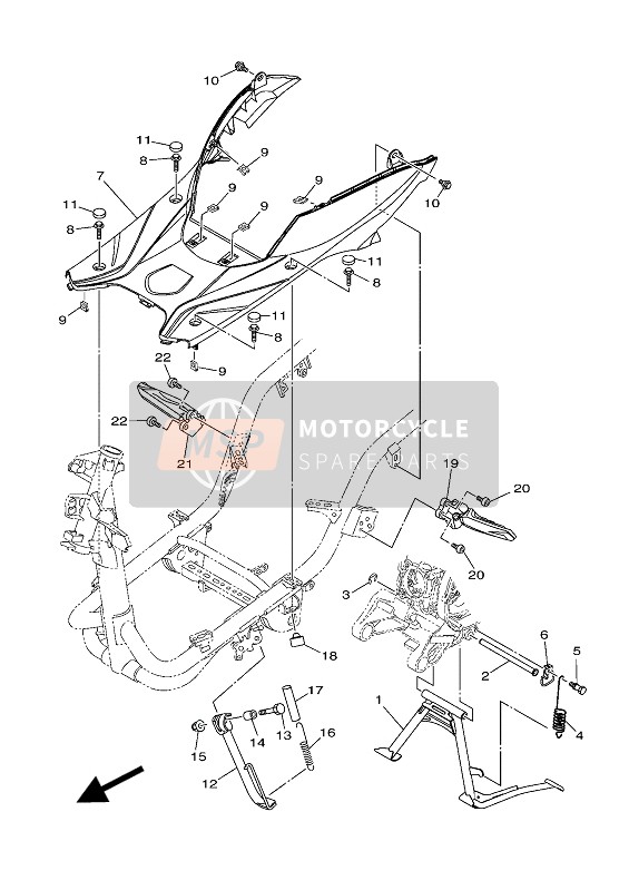 Yamaha DELIGHT 2018 Estar & Reposapiés para un 2018 Yamaha DELIGHT